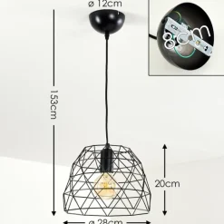Lampes Industrielles-hofstein Suspension Hajom Noir, 1 lumière