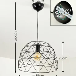 Lampes Industrielles-hofstein Suspension Hajom Noir, 1 lumière
