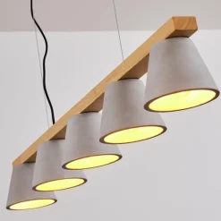 hofstein Suspension Halltorp Bois clair, Noir, 5 lumières