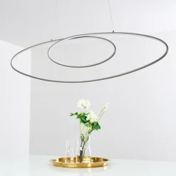 hofstein Suspension Harpeth LED Nickel mat, 1 lumière