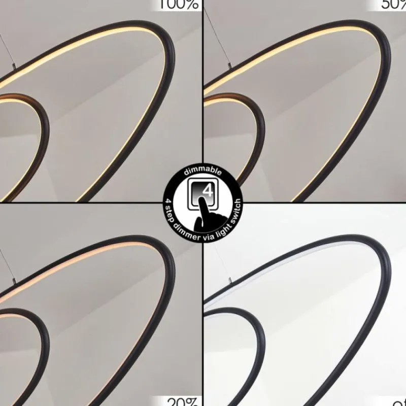 hofstein Suspension Harpeth LED Noir, 1 lumière