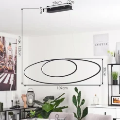 hofstein Suspension Harpeth LED Noir, 1 lumière