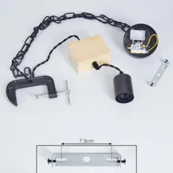 Lampes Industrielles-hofstein Suspension Hautahi Bois foncé, Noir, 1 lumière