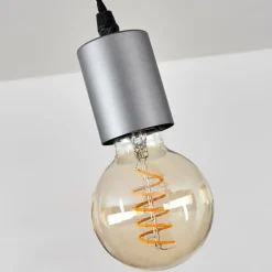 Lampes Industrielles-hofstein Suspension Hautahi Bois foncé, Noir, Argenté, 3 lumières