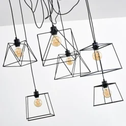 Lampes Vintages & Rétros-hofstein Suspension Havel Noir, 6 lumières