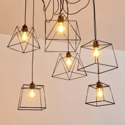 Lampes Vintages & Rétros-hofstein Suspension Havel Noir, 6 lumières