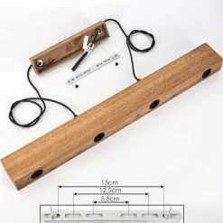 Style Boho-Chic-hofstein Suspension Heimola Brun, Couleur bois, Noir, 4 lumières