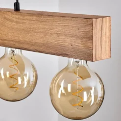Style Boho-Chic-hofstein Suspension Heimola Brun, Couleur bois, Noir, 4 lumières