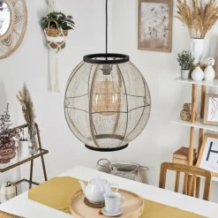 Lampes En Tissu-hofstein Suspension Helida Noir, 1 lumière