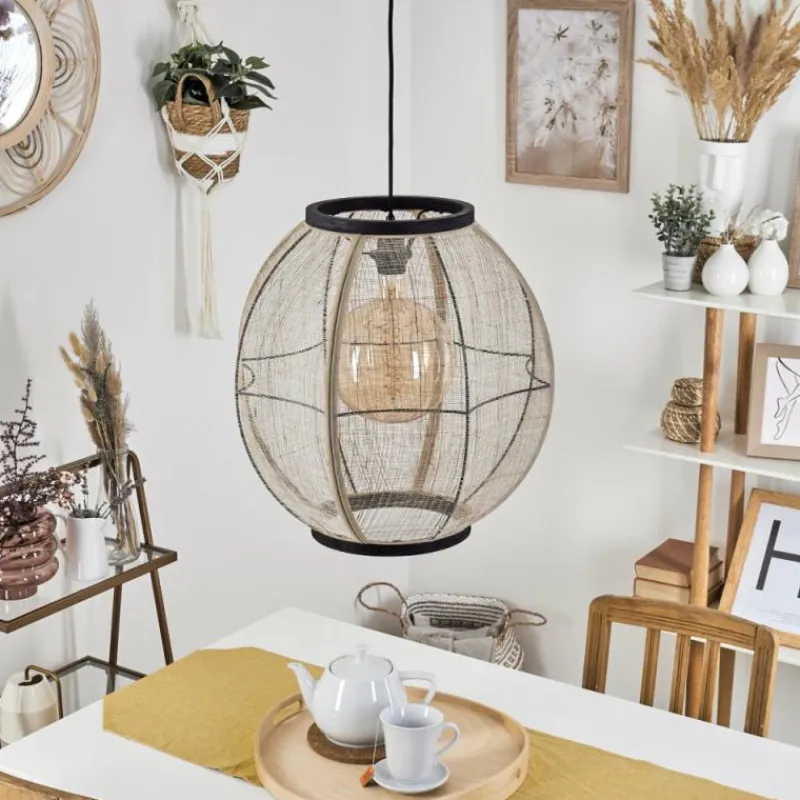 Lampes En Tissu-hofstein Suspension Helida Noir, 1 lumière