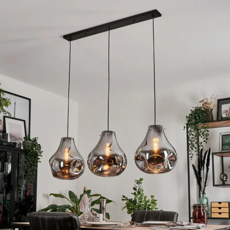 hofstein Suspension Herisau Noir, 3 lumières