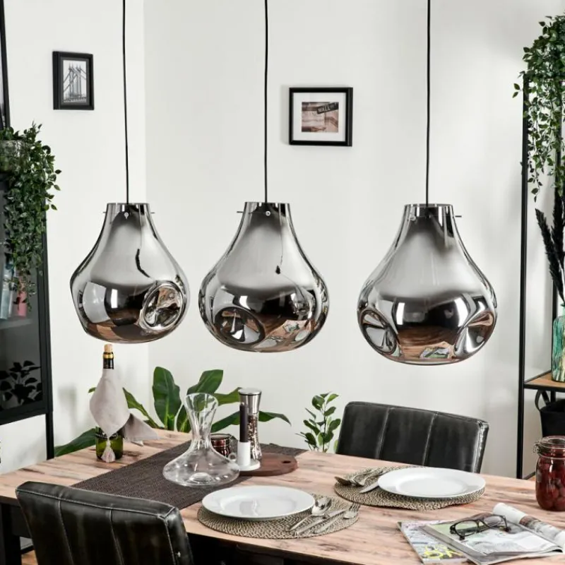 hofstein Suspension Herisau Noir, 3 lumières