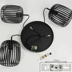 Style Boho-Chic-hofstein Suspension Herrera Noir, 3 lumières