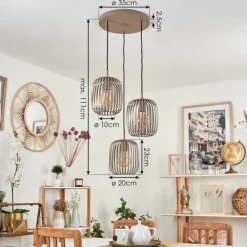 Style Boho-Chic-hofstein Suspension Herrera Sable, 3 lumières