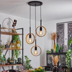 Luminaires Scandinaves-hofstein Suspension Hickmann Noir, 3 lumières