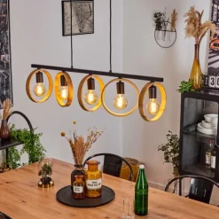 Luminaires Scandinaves-hofstein Suspension Hickmann Noir, 5 lumières