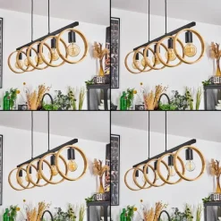 Luminaires Scandinaves-hofstein Suspension Hickmann Noir, 5 lumières