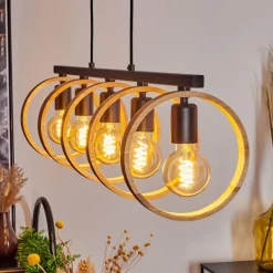 Luminaires Scandinaves-hofstein Suspension Hickmann Noir, 5 lumières