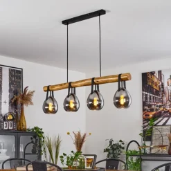 Suspension Verre Fumé-hofstein Suspension Hocker Écru, Noir, 4 lumières