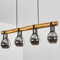 Suspension Verre Fumé-hofstein Suspension Hocker Écru, Noir, 4 lumières