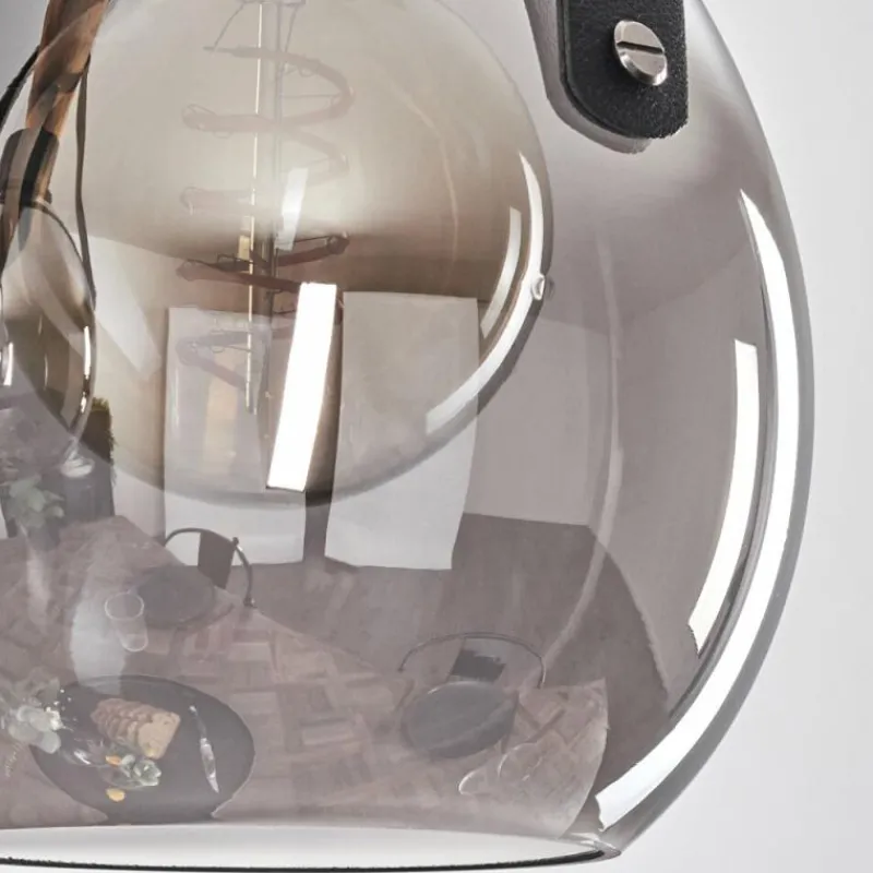 hofstein Suspension Hocker Écru, Noir, 4 lumières