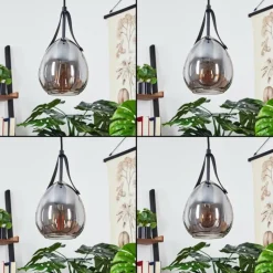 Suspension Verre Fumé-hofstein Suspension Hocker Noir, 1 lumière