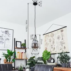 Suspension Verre Fumé-hofstein Suspension Hocker Noir, 1 lumière