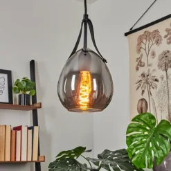 Suspension Verre Fumé-hofstein Suspension Hocker Noir, 1 lumière