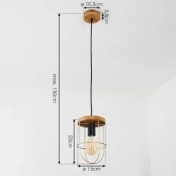 Lampes Vintages & Rétros-hofstein Suspension Hodne Brun, Noir, 1 lumière