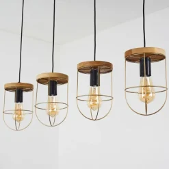 Lampes Vintages & Rétros-hofstein Suspension Hodne Écru, Noir, 4 lumières