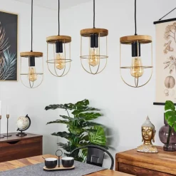 Lampes Vintages & Rétros-hofstein Suspension Hodne Écru, Noir, 4 lumières