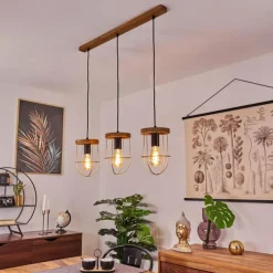 Lampes Dorées-hofstein Suspension Hodne Écru, Noir, 3 lumières