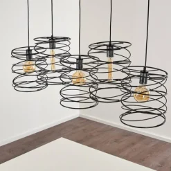 Lampes Vintages & Rétros-hofstein Suspension Hoenkoop Gris, Noir, 5 lumières