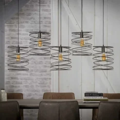 Lampes Industrielles-hofstein Suspension HOENKOOP Noir, 5 lumières