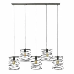 Lampes Industrielles-hofstein Suspension HOENKOOP Noir, 5 lumières
