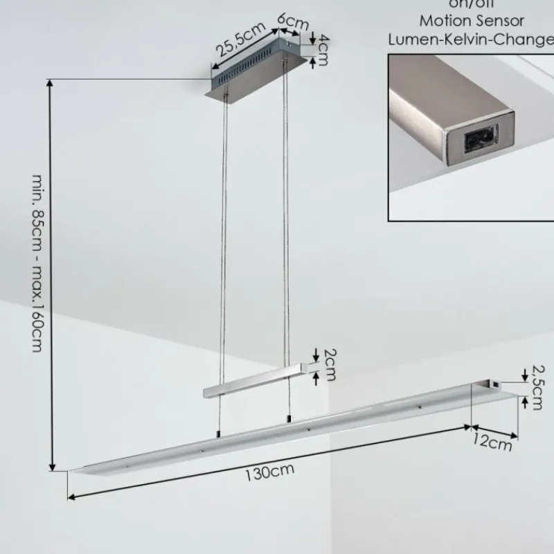 hofstein Suspension Hogana LED Nickel mat, 1 lumière