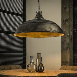 Lampes Industrielles-hofstein Suspension HOGEBRUG Argenté, 1 lumière