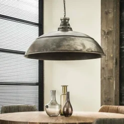 Lampes Industrielles-hofstein Suspension HOGEBRUG Argenté, 1 lumière