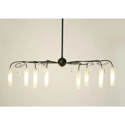 Luminaires Holländer Suspension Holländer CASINO OVAL Noir, Argenté, 8 lumières