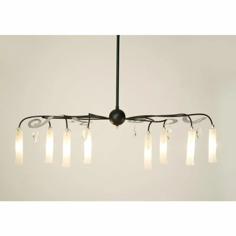 Luminaires Holländer Suspension Holländer CASINO OVAL Noir, Argenté, 8 lumières