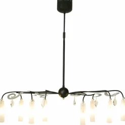 Luminaires Holländer Suspension Holländer CASINO OVAL Noir, Argenté, 8 lumières