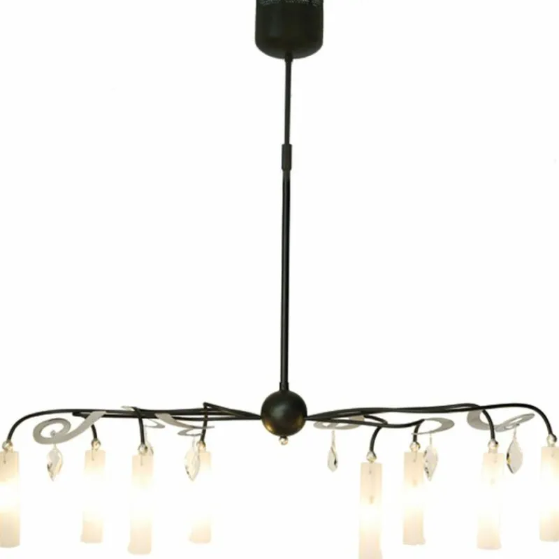 Luminaires Holländer Suspension Holländer CASINO OVAL Noir, Argenté, 8 lumières