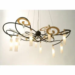 Luminaires Holländer Suspension Holländer CASINO GRANDE Brun, Or, Noir, 10 lumières