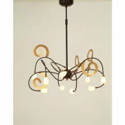 Luminaires Holländer Suspension Holländer CASINO RIGIDO Brun, Or, Noir, 10 lumières