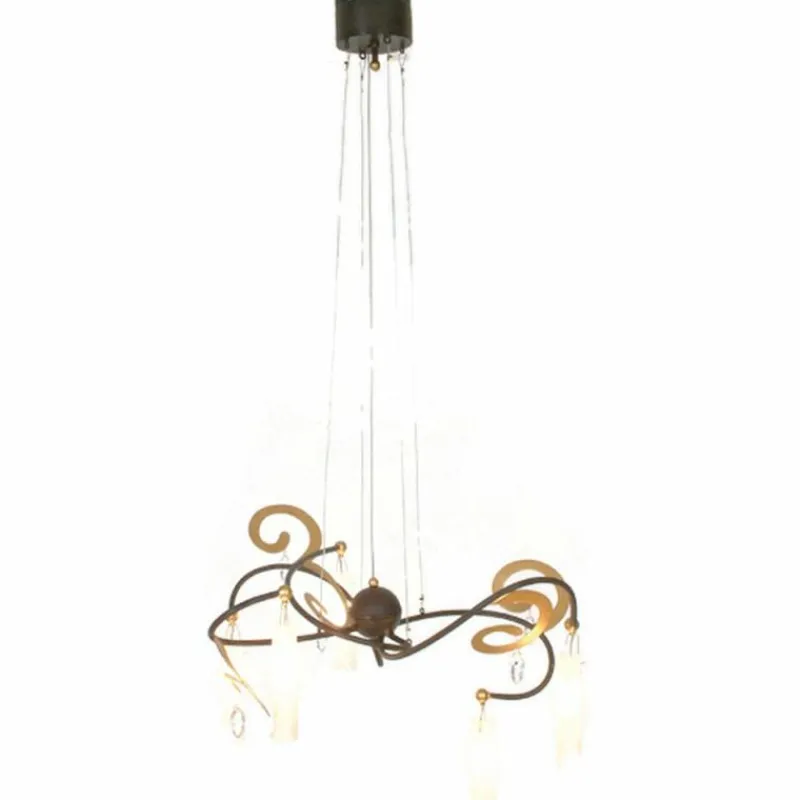 Luminaires Holländer Suspension Holländer CASINO Brun, Or, Noir, 5 lumières