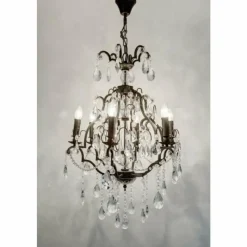 Luminaires Holländer Suspension Holländer CRISTALLO Anthracite, 6 lumières