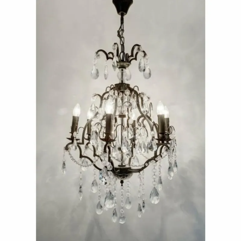 Luminaires Holländer Suspension Holländer CRISTALLO Anthracite, 6 lumières