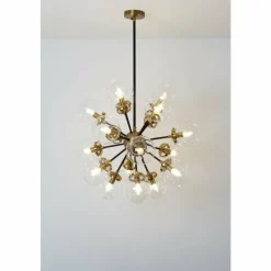 Luminaires Holländer Suspension Holländer MOLTIPLICATORE Laiton, Noir, 18 lumières