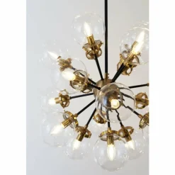 Luminaires Holländer Suspension Holländer MOLTIPLICATORE Laiton, Noir, 18 lumières