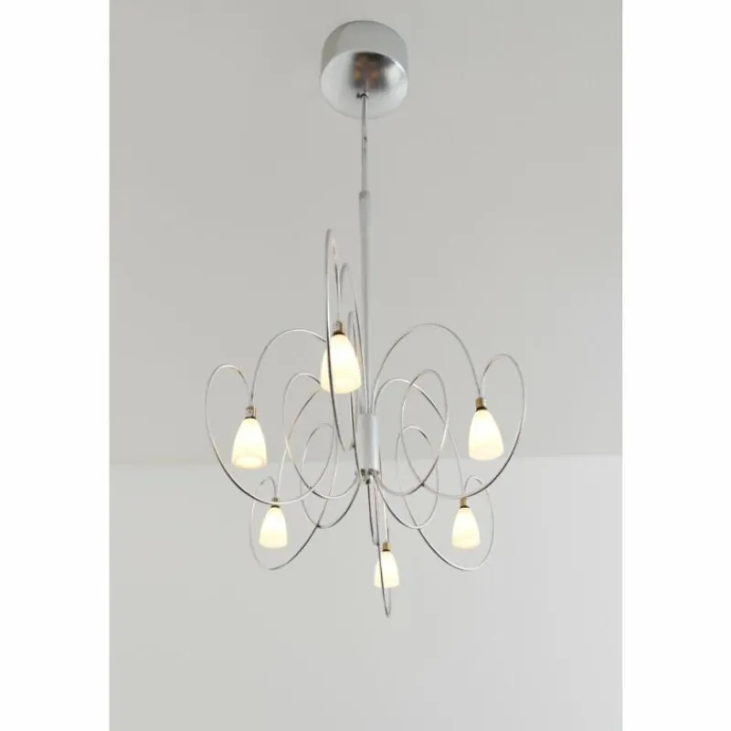 Luminaires Holländer Suspension Holländer ROSASPINA OVAL Argenté, 6 lumières